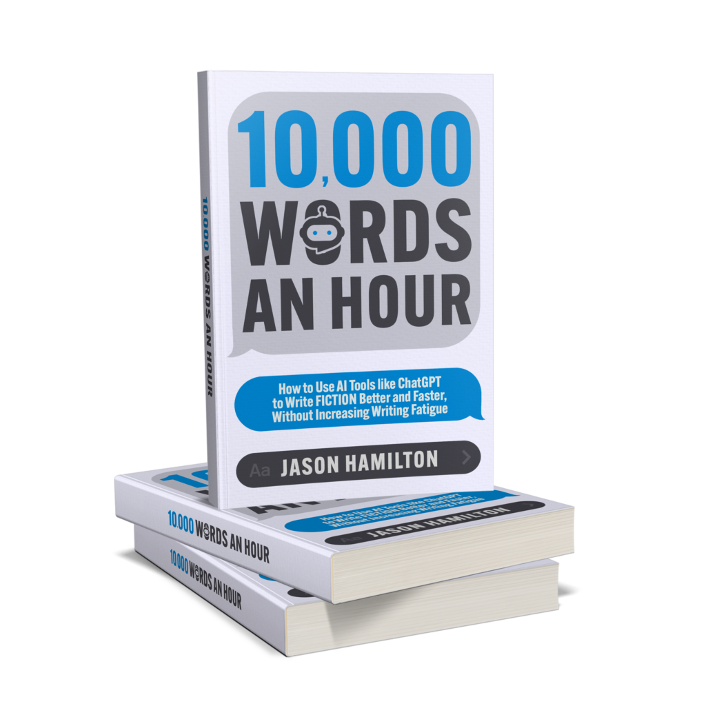 book cover mockup of 10,000 words an hour.
